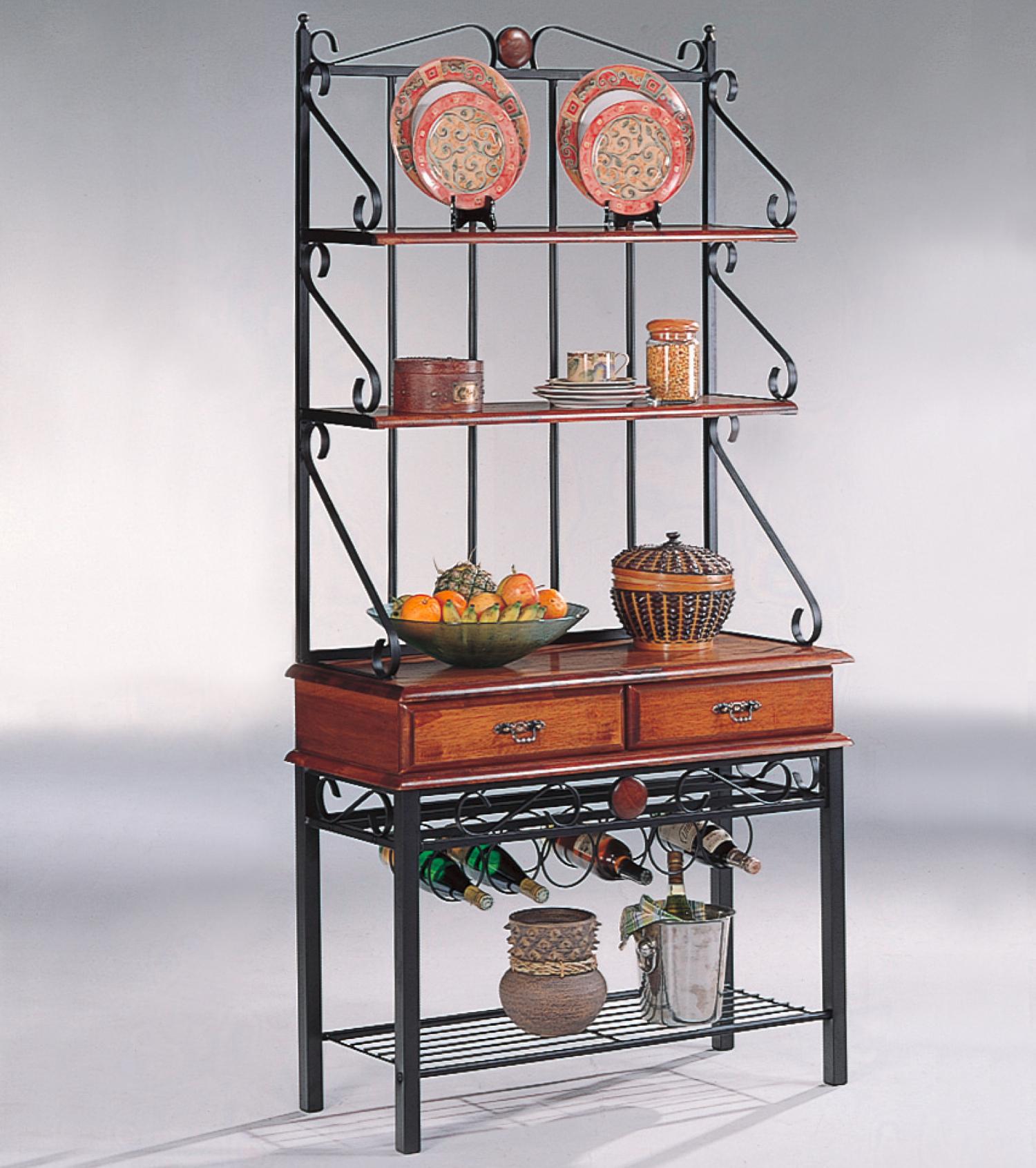 Coaster Accent Racks 5424 3 Shelf Kitchen with Wine Rack Del